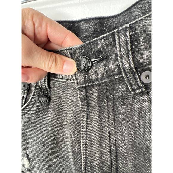 R13 Shredded Slouch Distress Gray Black Denim Jean Shorts Women 27 Indie Sleaze - Picture 7 of 9